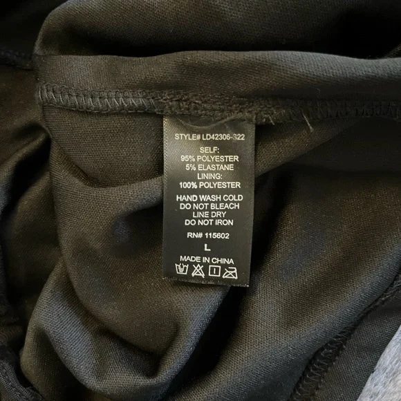 Deja Vu Black Velvet Burnout Overlay Mini Dress long sleeve evening Large EUC - Picture 15 of 16